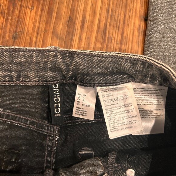 H&M Slim Bootcut / Flare Jeans — Washed Black — Size 4 - Picture 2 of 3